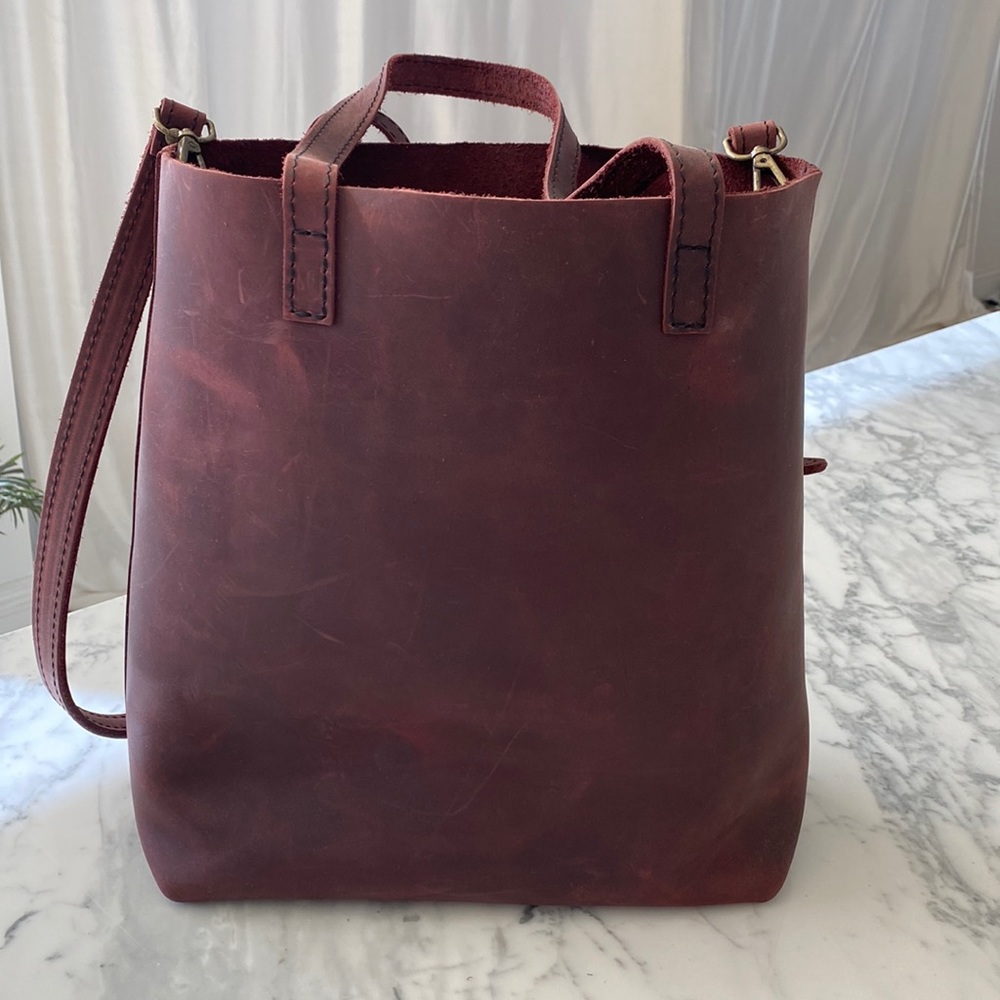 NEW Portland Leather tote handbag in Merlot